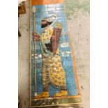 A Large tiled panel of an Egyptian figure by Geoffrey Page (217cm X 80cm)