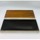 An Italian designed white metal and wooden cigarette case or display box