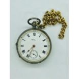 A silver pocket watch