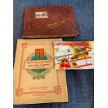 Three albums of cigarette and tea cards, military uniform etc