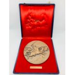 A Cased bronze medal commemorating 1848 Carabinieri Pastrengo signed Lorioli