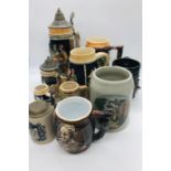 A Selection of German steins and other drinking mugs