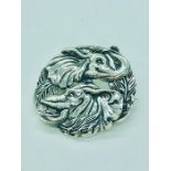 A silver George Jensen style brooch