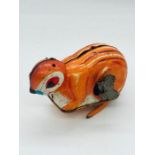 A Japanese mechanical tin toy chipmunk AF