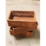 Three Large Rectangular Baskets With Handles (60cm x 40cm)