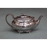 A Three piece silver tea set by Solomon Hougham, hallmarked London 1816