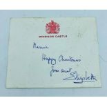 Royal Memorabilia: A Christmas note on Windsor Castle card 'Marina Happy Christmas from Aunt