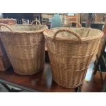 Two Round Tall Baskets With Handles (50cm)