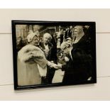 A framed photograph of Her Majesty Queen Elizabeth The Queen Mother outside the Town Hall, Talbot
