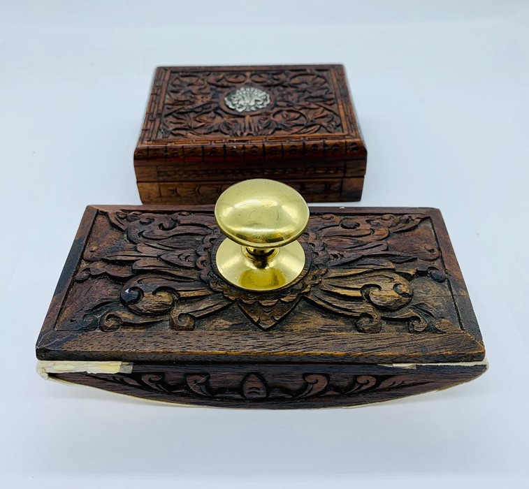 Carved blotter and stamp box