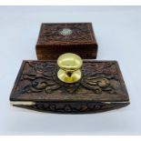 Carved blotter and stamp box