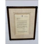 Edward Duke of Windsor (1894-1972): A framed letter from Edward Duke of Windsor to Lord