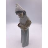 A Lladro Figure Shepherdess with Rooster (20cm)