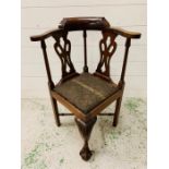 Edwardian child corner chair in an Georgian style with cabriole legs