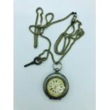 A Ladies silver pocket watch