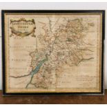 A Framed vintage print of a map of Gloucestershire by Rob Marden
