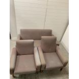 A mid century Bramin style sofa and chairs