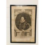 A framed black and white print of Thomas Sackville