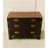 A mahogany record cabinet with brass detailing AF (H63cm D38cm W80cm)