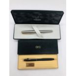 A boxed Cross ball point pen and a Parker fountain pen