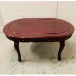 A Cherrywood table with six stools