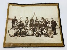 'HMS HAWKINS 1924-25 FOOTBALL TEAM PHOTO, HONG KONG' and two old Chinese photographs of Palace