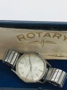 A gentleman's Rotary "flyer" watch in case