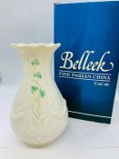 A boxed Belleek Dalriada vase