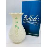 A boxed Belleek Dalriada vase