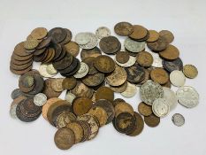 A mixed selection of English coins