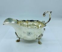 A silver sauce boat, makers mark D.F 1929-1930