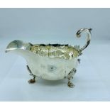 A silver sauce boat, makers mark D.F 1929-1930