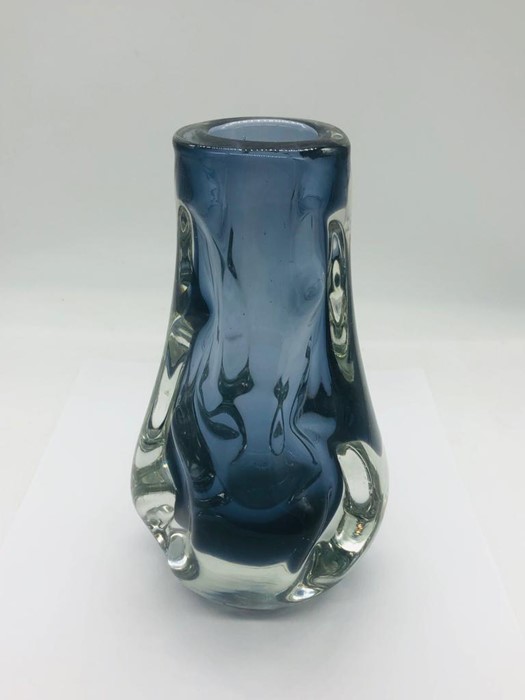 Whitefriars Knobbly Cased Lilac Vase c.1974 H 18cms