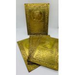 Four 1953 Coronation brass plaques.