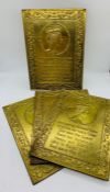 Four 1953 Coronation brass plaques.