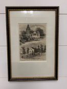 A Framed print of Marylebone Church signed by Swain S.C