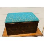 An oak sewing box