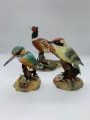 Three Royal Crown Derby china birds