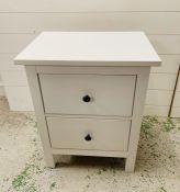 A small two drawer bedroom cabinet