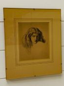 A D G Rossetti print of 'May Morris' 1874