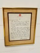 King George V: A letter from King George V to 647 Pte H Watts * R W Kents dated 1918