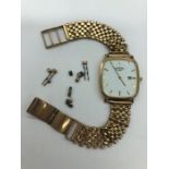 Rotary ladies gold plated watch with 9ct gold strap