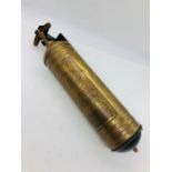 A Vintage Pyrene Fire Extinguisher in brass.