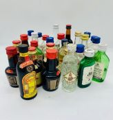 A selection of miniature spirits and liquers