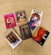 A selection of seven books on icons