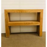 A light oak small console table, chucky frame design (H76cm W100cm D25cm)