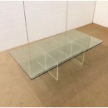 A glass coffee table