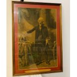 Print of general Washington Commander in Chief of the Continental Army 1775-83 and served two