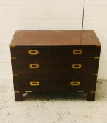 A mahogany record cabinet with brass detailing AF (H63cm D38cm W80cm)