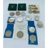 A selection of coins to include crowns etc